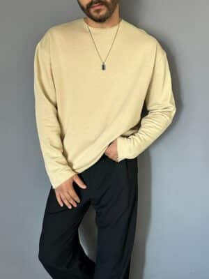 Pis Kesim Oversize Bej Swaet
