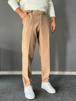 Vizon Kısa Dil Detaylı Double Paça Pantolon