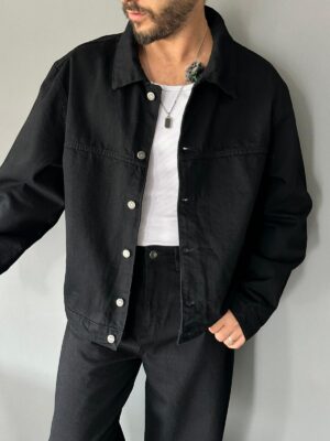 Siyah Retro Denim Ceket