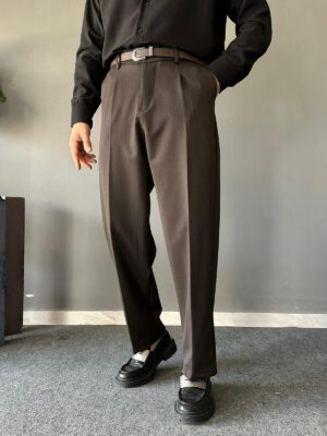 Kahve Süper Baggy Kemerli Pantolon