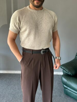 Reglan Kol Detaylı Krem Pamuk Triko