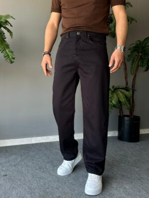 Basic Baggy Kalıp Siyah Örme Jean
