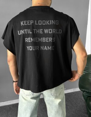 Yarasa Kol Boxi Fit Siyah Oversiz Tshirt